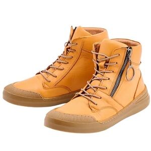 Sheridan Mia Leather Side-Zip Ankle Boots Alba Orange EU 38 US 7.5
